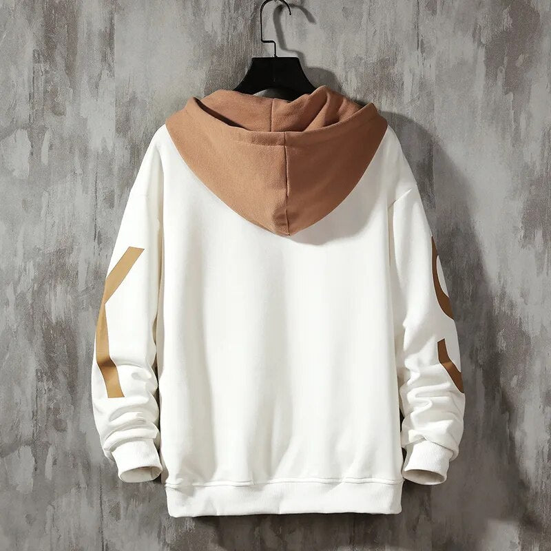 Hoodies dos homens streetwear masculino grande carta moletom homem outono inverno pullovers manga longa nova marca dos homens pulôver com capuz, za368