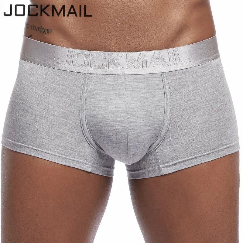 JOCKMAIL transpirable Cueca Boxer homme Modal ropa interior para hombre Boxers U convexo Sexy calzoncillos masculinos boxer Gay bragas pantalones cortos