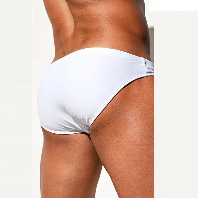 5 cores sólidas dos homens nadar curto secagem rápida roupa de banho masculino sexy treinamento troncos de natação shorts respirável surf beach wear