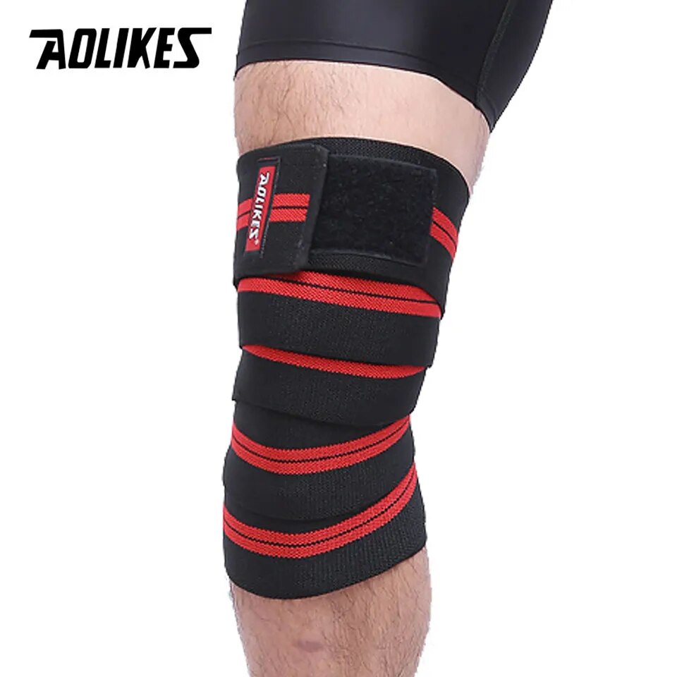 Aolikes 1 pçs 2m * 8cm cintas pressurizadas de fitness ginásio levantamento de peso perna joelho treinamento de compressão envolve ataduras elásticas