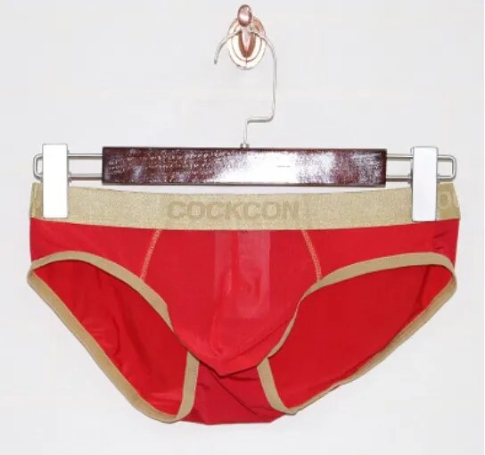 1 pçs marca cockcon net roupa interior masculina grenadine briefs gay roupa interior sexy modelo sólido roupa interior cinto de ouro