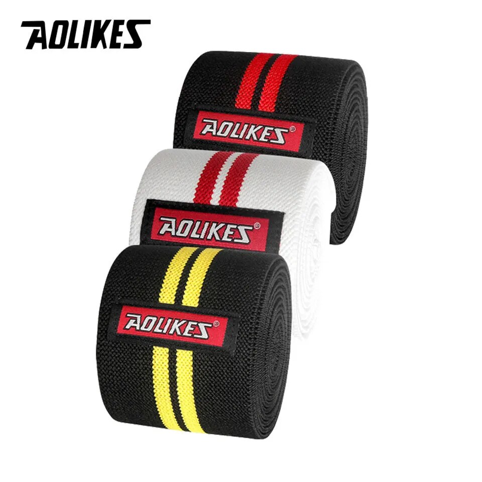 Aolikes 1 pçs 2m * 8cm cintas pressurizadas de fitness ginásio levantamento de peso perna joelho treinamento de compressão envolve ataduras elásticas