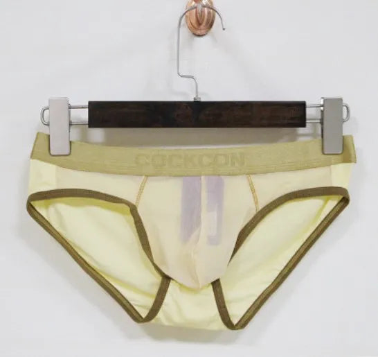 1 pçs marca cockcon net roupa interior masculina grenadine briefs gay roupa interior sexy modelo sólido roupa interior cinto de ouro