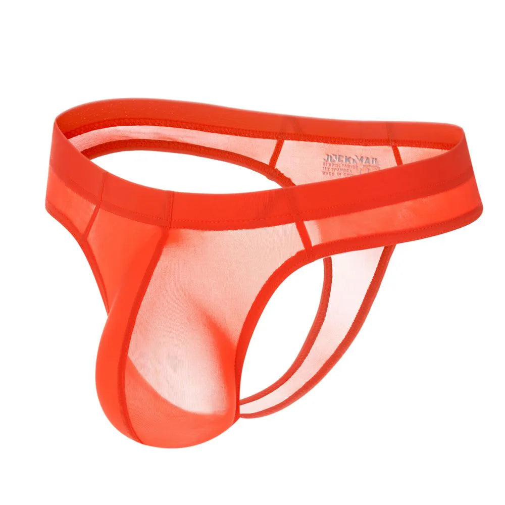 Transparente gelo seda ultra-fino tanga biquíni masculino roupa interior de náilon gay roupa interior sexy jockstrap g-string bikini briefs