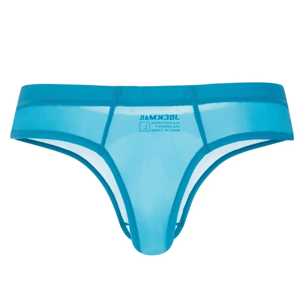 Transparente gelo seda ultra-fino tanga biquíni masculino roupa interior de náilon gay roupa interior sexy jockstrap g-string bikini briefs