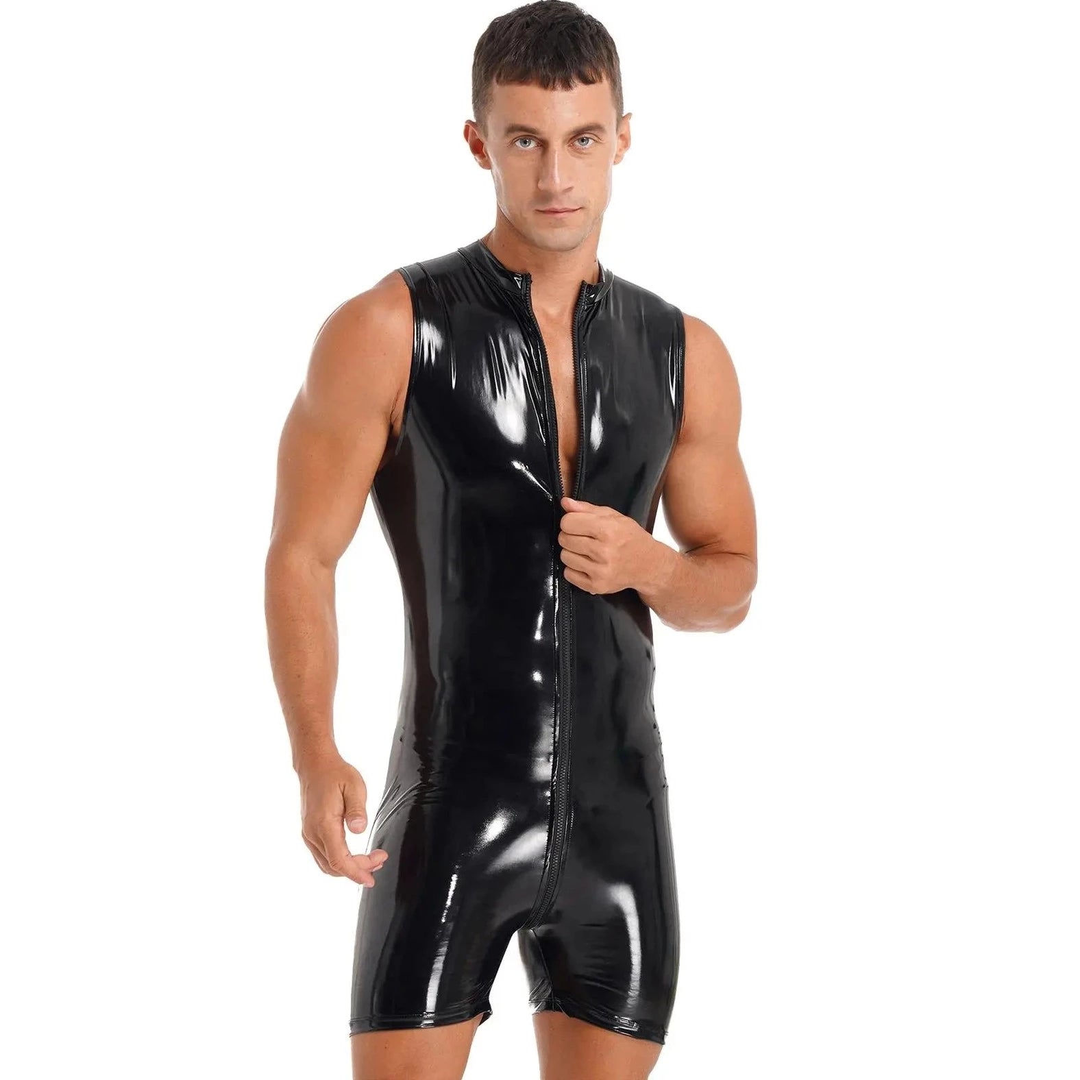 Wet Look PVC Leather Jumpsuit
