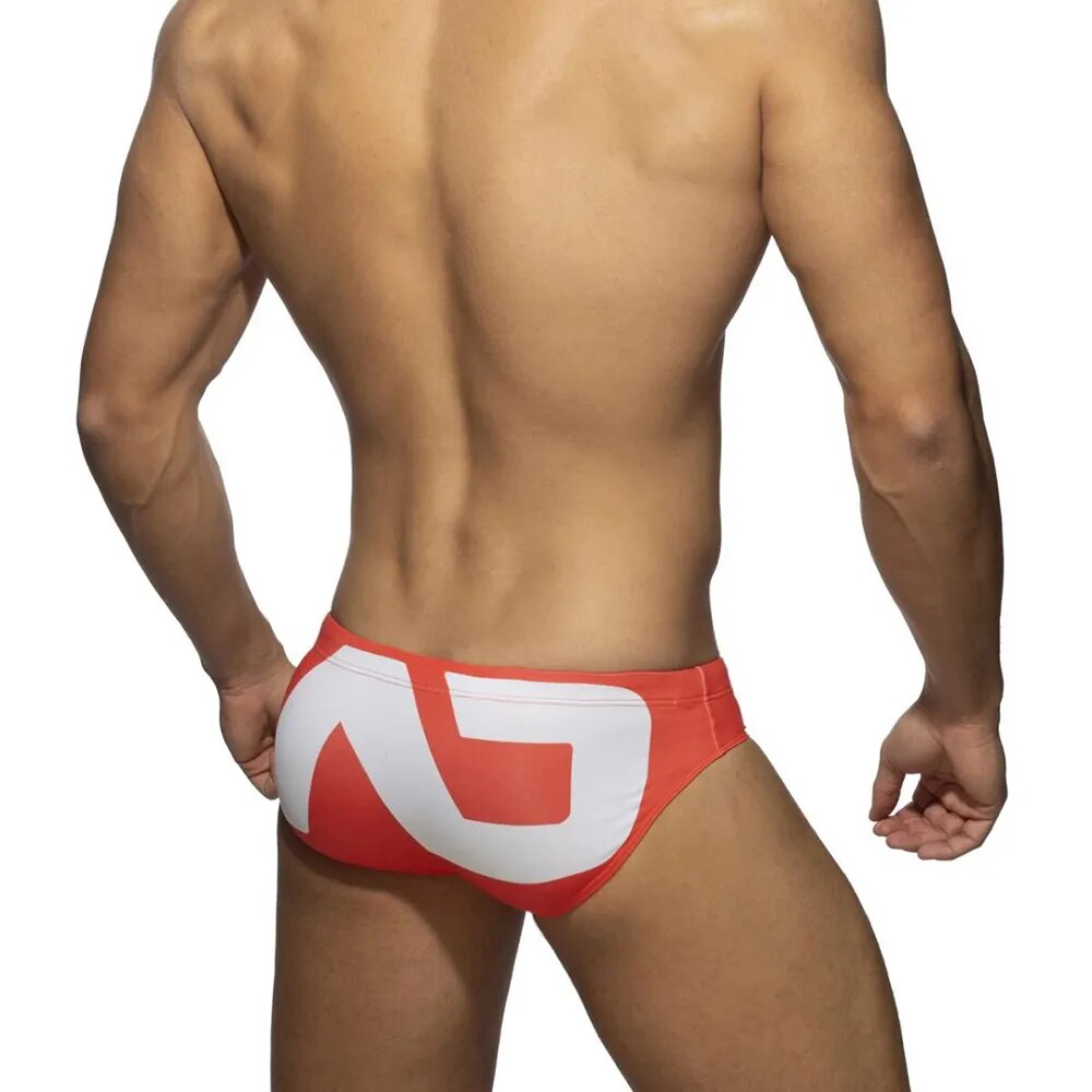 Impressão de roupa de banho masculina 2020 sexy verão maiô briefs cintura baixa bulge beach wear moda curto esporte homme nadar