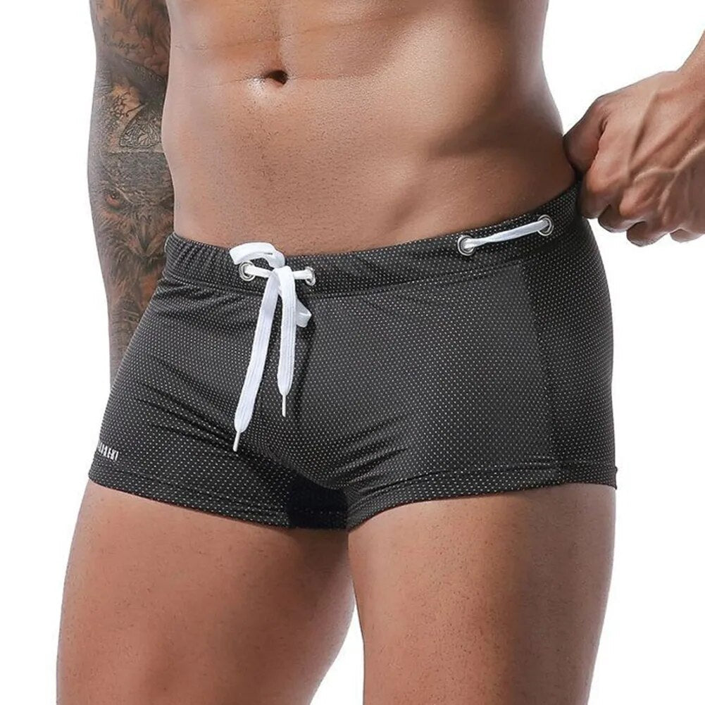 Maiô boxer briefs natação curto shorts de natação masculino sexy roupa de banho praia estiramento respirável troncos confortáveis ​​calças masculinas