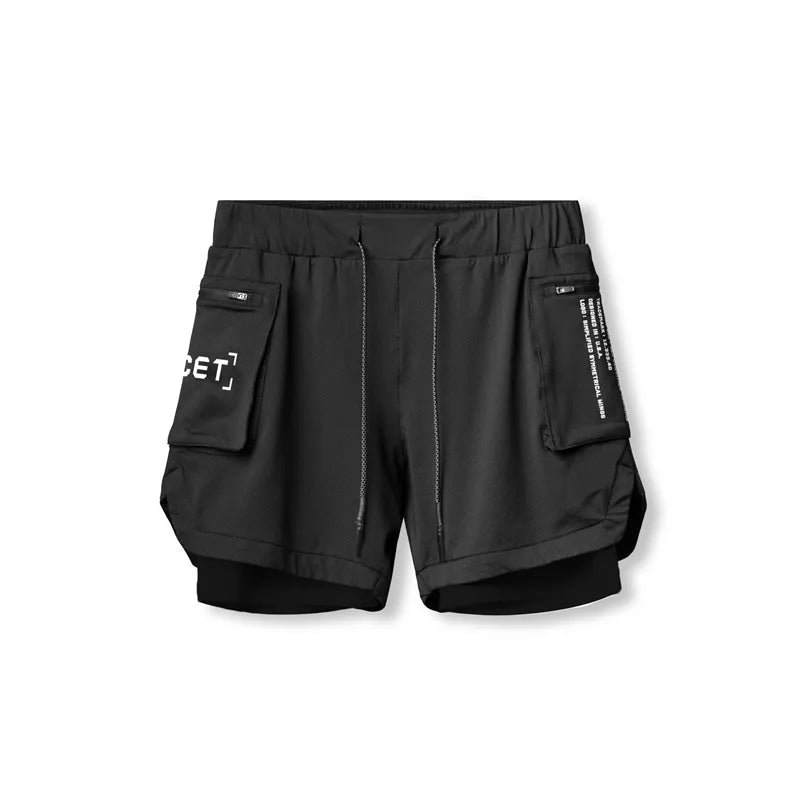 2022 shorts esportivos masculinos shorts de corrida de dois andares 2 em 1 praia bottoms verão ginásio treinamento de fitness jogging calças curtas