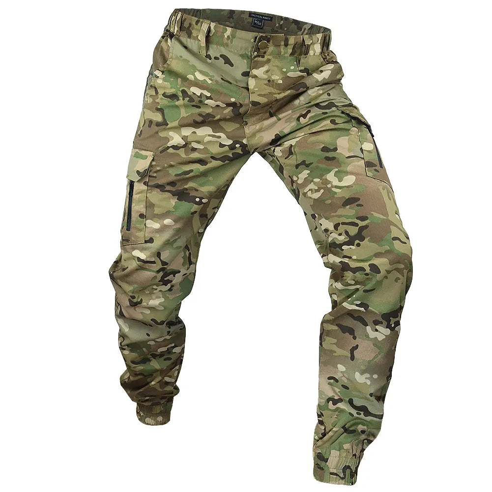 Mege-pantalones de camuflaje tácticos para hombre, pantalón Cargo antidesgarro, ropa de trabajo, senderismo, caza, combate, ropa de calle