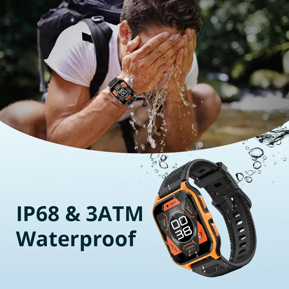 Colmi p73 1.9 "relógio inteligente militar ao ar livre masculino bluetooth chamada smartwatch para xiaomi android ios, ip68 à prova dip68 água relógio de fitness