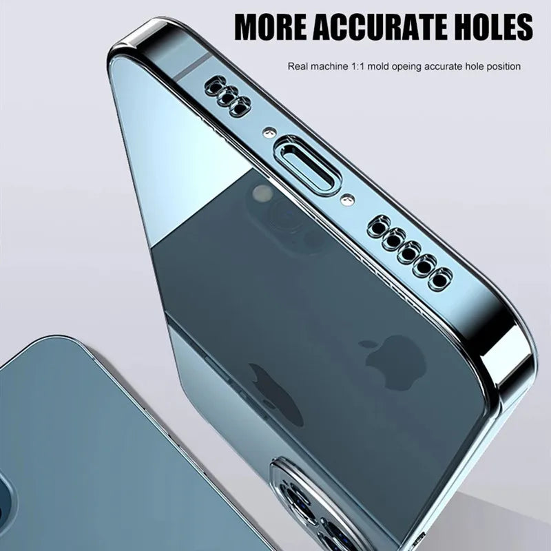 Funda transparente para teléfono iPhone 12 13 Pro Max Mini, funda trasera de silicona suave para iPhone 11 14 Pro XS Max XR X 8 7 15 Plus
