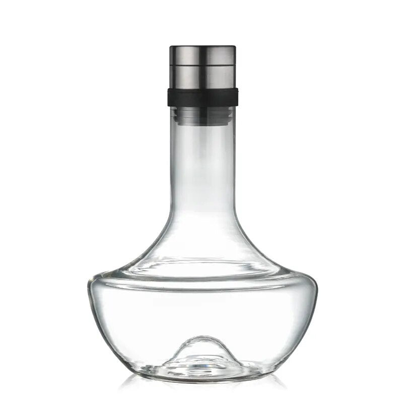 Decantador hecho a mano con dos vasos.
