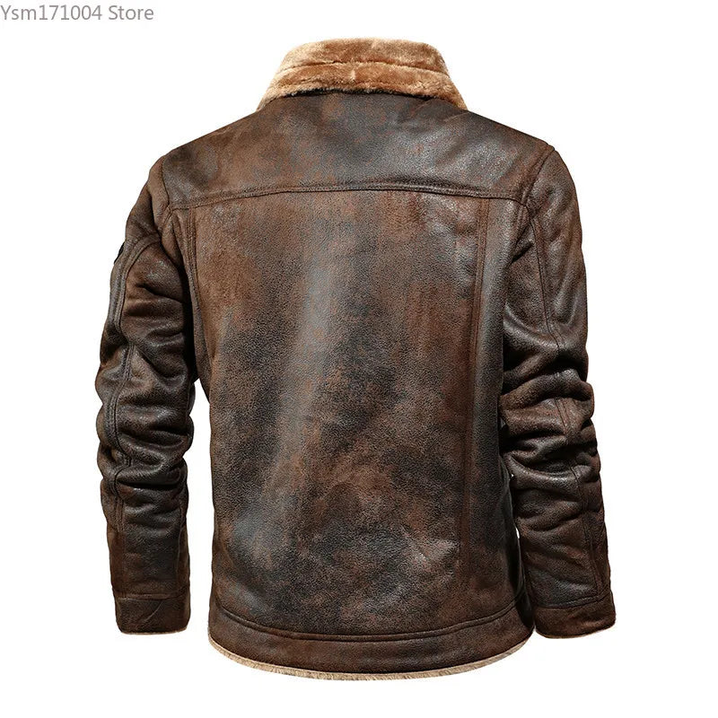 Chaqueta de cuero gruesa de terciopelo de gran tamaño para hombre, chaqueta de cuero PU a la moda juvenil, talla M-4XL, otoño e invierno, 2023