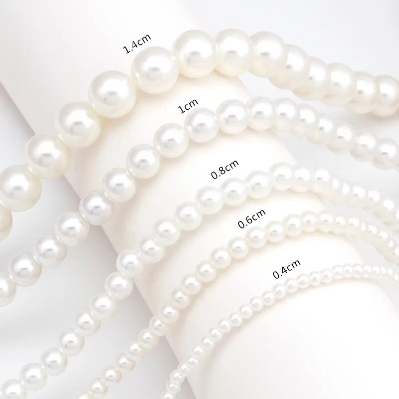 4/6/8/10mm contas na moda imitação de pérolas colar para homens feitos à mão clássico colar de pérolas gargantilha para homens mulheres jóias presente