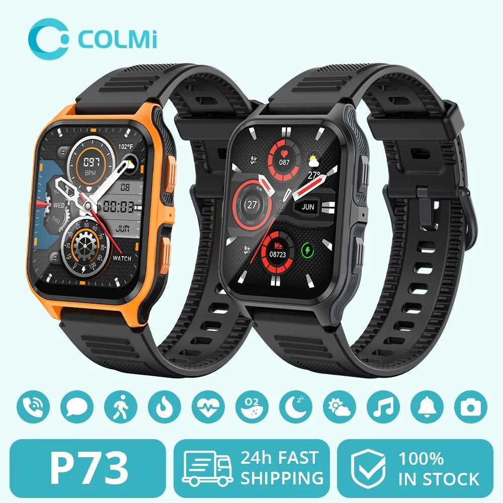 Colmi p73 1.9 "relógio inteligente militar ao ar livre masculino bluetooth chamada smartwatch para xiaomi android ios, ip68 à prova dip68 água relógio de fitness