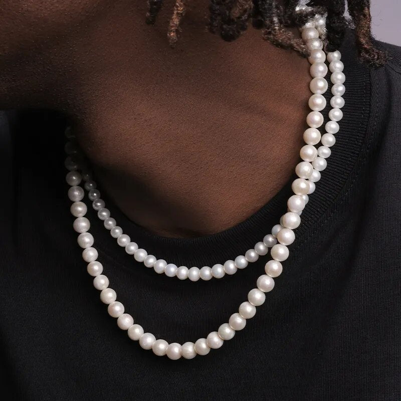 4/6/8/10mm contas na moda imitação de pérolas colar para homens feitos à mão clássico colar de pérolas gargantilha para homens mulheres jóias presente