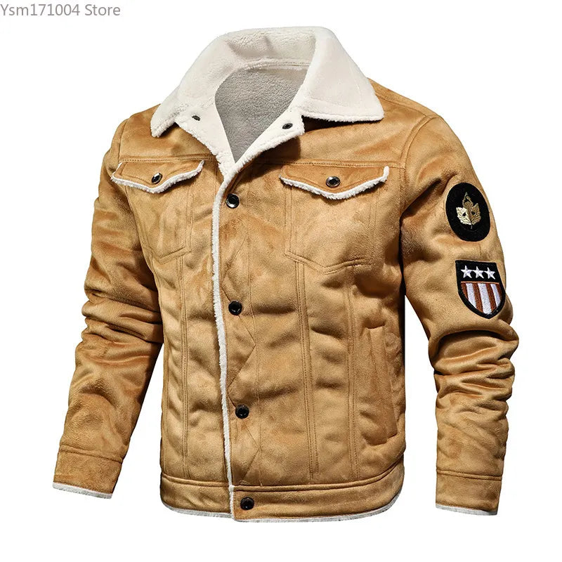 Chaqueta de cuero gruesa de terciopelo de gran tamaño para hombre, chaqueta de cuero PU a la moda juvenil, talla M-4XL, otoño e invierno, 2023