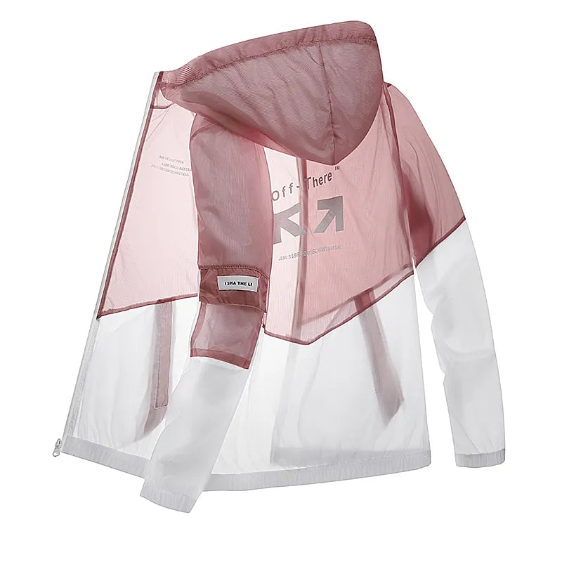 Abrigos de piel con protección UV para hombre, cortavientos fino con protector solar, chaqueta transpirable con cremallera y capucha, ropa de moda para hombre 2023