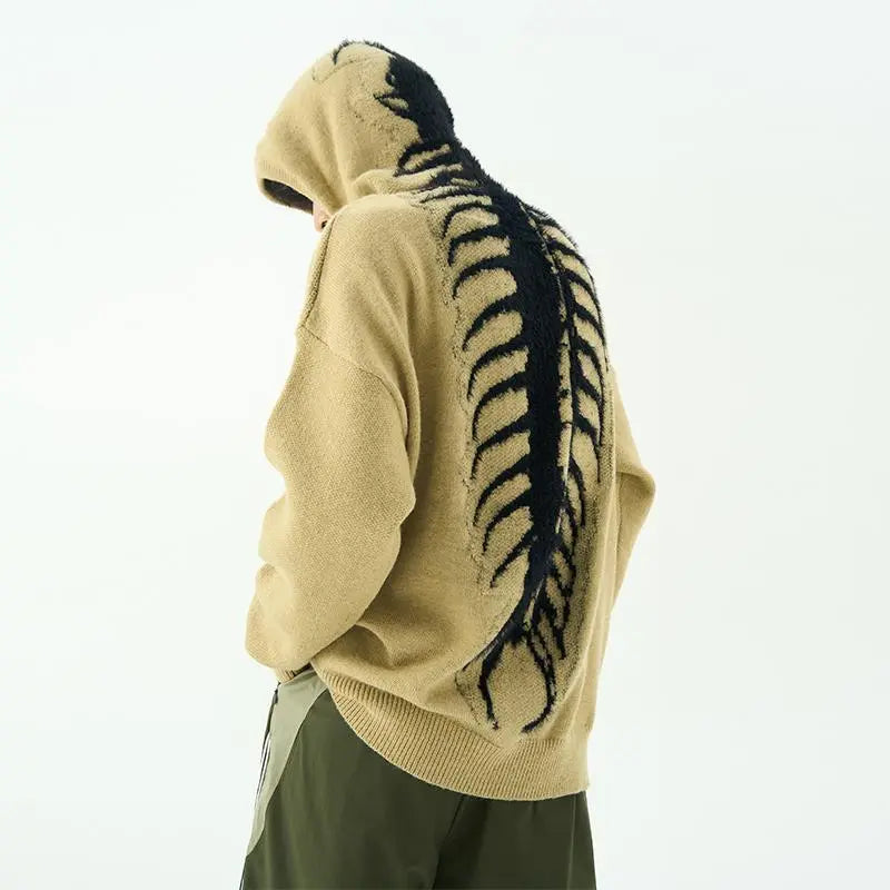 Suéteres holgados con capucha para hombre en invierno, suéter de punto americano, vibe de puerto, suéter para amantes de la calle, top de tendencia para pequeñas multitudes
