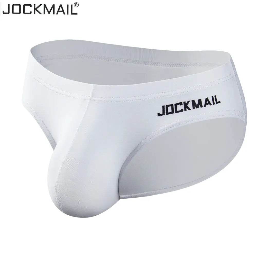 JOCKMAIL hombres ropa interior Sexy pene grande bolsa Bikin Briefs bragas Cuecas Masculinas Calzoncillos Hombre Slip Gay Sissy